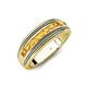 4 - Zaid 0.35 ctw (2.40 mm) Round Citrine Two Toned and High Polished Edges Men Wedding Band 