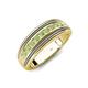 4 - Zaid 5.00 ctw (2.40 mm) Round Peridot Two Toned and High Polished Edges Men Wedding Band 
