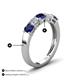 4 - Wendy 2.06 ctw (4.00 mm) Cushion Shape Lab Created Blue Sapphire and Lab Grown Diamond Side Gallery 5 Stone Wedding Band 