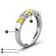 4 - Wendy 2.06 ctw (4.00 mm) Cushion Shape Lab Created Yellow Sapphire and Lab Grown Diamond Side Gallery 5 Stone Wedding Band 