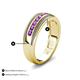 5 - Zaid 0.35 ctw (2.40 mm) Round Amethyst Two Toned and High Polished Edges Men Wedding Band 