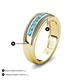 5 - Zaid 0.45 ctw (2.40 mm) Round Blue Topaz Two Toned and High Polished Edges Men Wedding Band 