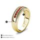 5 - Zaid 0.63 ctw (2.40 mm) Round Red Garnet Two Toned and High Polished Edges Men Wedding Band 