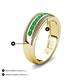 5 - Zaid 0.35 ctw (2.40 mm) Round Emerald Two Toned and High Polished Edges Men Wedding Band 