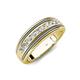 5 - Zaid 0.50 ctw (2.40 mm) Round Natural Diamond Two Toned and High Polished Edges Men Wedding Band 