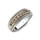 4 - Zaid 0.50 ctw (2.40 mm) Round Smoky Quartz Two Toned and High Polished Edges Men Wedding Band 