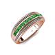 4 - Zaid 0.63 ctw (2.40 mm) Round Green Garnet Two Toned and High Polished Edges Men Wedding Band 
