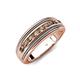 4 - Zaid 0.50 ctw (2.40 mm) Round Smoky Quartz Two Toned and High Polished Edges Men Wedding Band 