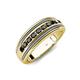 4 - Zaid 0.53 ctw (2.40 mm) Round Black Diamond Two Toned and High Polished Edges Men Wedding Band 