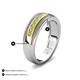 5 - Zaid 0.50 ctw (2.40 mm) Round Yellow Diamond Two Toned and High Polished Edges Men Wedding Band 