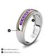 5 - Zaid 0.35 ctw (2.40 mm) Round Amethyst Two Toned and High Polished Edges Men Wedding Band 