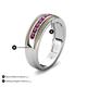 5 - Zaid 0.63 ctw (2.40 mm) Round Rhodolite Garnet Two Toned and High Polished Edges Men Wedding Band 