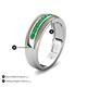 5 - Zaid 0.35 ctw (2.40 mm) Round Emerald Two Toned and High Polished Edges Men Wedding Band 