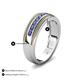 5 - Zaid 0.35 ctw (2.40 mm) Round Iolite Two Toned and High Polished Edges Men Wedding Band 