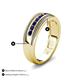 5 - Zaid 0.55 ctw (2.40 mm) Round Blue Sapphire Two Toned and High Polished Edges Men Wedding Band 