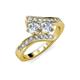 3 - Eleni 1.50 ctw (5.80 mm) Lab Grown Diamond and Lab Grown Diamond with Side Natural Diamond Bypass Ring 