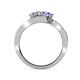 4 - Eleni 2.17 ctw (5.80 mm) Lab Grown Diamond and Tanzanite with Side Natural Diamond Bypass Ring 