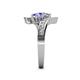 5 - Eleni 2.17 ctw (5.80 mm) Lab Grown Diamond and Tanzanite with Side Natural Diamond Bypass Ring 