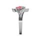 5 - Eleni 2.17 ctw (5.80 mm) Lab Grown Diamond and Pink Tourmaline with Side Natural Diamond Bypass Ring 