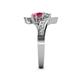 5 - Eleni 2.22 ctw (5.80 mm) Lab Grown Diamond and Rhodolite Garnet with Side Natural Diamond Bypass Ring 
