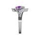5 - Eleni 2.17 ctw (5.80 mm) Lab Grown Diamond and Amethyst with Side Natural Diamond Bypass Ring 