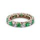 2 - Lucida 3.80 ctw (3.80 mm) Round Emerald and Natural Diamond Eternity Band 