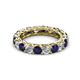 2 - Lucida 4.10 ctw (3.80 mm) Round Blue Sapphire and Natural Diamond Eternity Band 