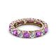 2 - Lucida 3.80 ctw (3.80 mm) Round Amethyst and Natural Diamond Eternity Band 