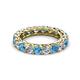 2 - Lucida 3.80 ctw (3.80 mm) Round Blue Topaz and Natural Diamond Eternity Band 