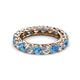 2 - Lucida 3.80 ctw (3.80 mm) Round Blue Topaz and Natural Diamond Eternity Band 