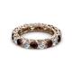 2 - Lucida 4.31 ctw (3.80 mm) Round Red Garnet and Natural Diamond Eternity Band 