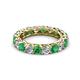 2 - Lucida 3.80 ctw (3.80 mm) Round Emerald and Natural Diamond Eternity Band 