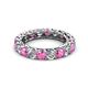 2 - Lucida 4.10 ctw (3.80 mm) Round Pink Sapphire and Natural Diamond Eternity Band 