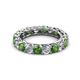 2 - Lucida 4.31 ctw (3.80 mm) Round Green Garnet and Natural Diamond Eternity Band 
