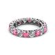 2 - Lucida 3.80 ctw (3.80 mm) Round Pink Tourmaline and Natural Diamond Eternity Band 