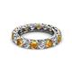 2 - Lucida 3.80 ctw (3.80 mm) Round Citrine and Natural Diamond Eternity Band 
