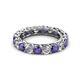 2 - Lucida 3.80 ctw (3.80 mm) Round Iolite and Natural Diamond Eternity Band 