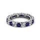 2 - Lucida 4.10 ctw (3.80 mm) Round Blue Sapphire and Natural Diamond Eternity Band 