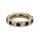 2 - Lucida 4.31 ctw (3.80 mm) Round Red Garnet and Natural Diamond Eternity Band 