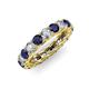 3 - Lucida 4.10 ctw (3.80 mm) Round Blue Sapphire and Natural Diamond Eternity Band 