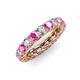 3 - Lucida 4.10 ctw (3.80 mm) Round Pink Sapphire and Natural Diamond Eternity Band 
