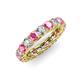 3 - Lucida 3.80 ctw (3.80 mm) Round Pink Tourmaline and Natural Diamond Eternity Band 