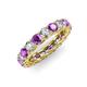 3 - Lucida 3.80 ctw (3.80 mm) Round Amethyst and Natural Diamond Eternity Band 