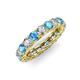 3 - Lucida 3.80 ctw (3.80 mm) Round Blue Topaz and Natural Diamond Eternity Band 