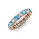 3 - Lucida 3.80 ctw (3.80 mm) Round Blue Topaz and Natural Diamond Eternity Band 