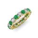3 - Lucida 3.80 ctw (3.80 mm) Round Emerald and Natural Diamond Eternity Band 