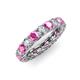 3 - Lucida 4.10 ctw (3.80 mm) Round Pink Sapphire and Natural Diamond Eternity Band 