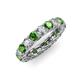 3 - Lucida 4.31 ctw (3.80 mm) Round Green Garnet and Natural Diamond Eternity Band 