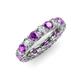 3 - Lucida 3.80 ctw (3.80 mm) Round Amethyst and Natural Diamond Eternity Band 