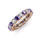 3 - Lucida 3.80 ctw (3.80 mm) Round Iolite and Natural Diamond Eternity Band 